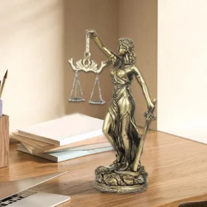 Lady Justice Figurine Resin Desktop Sculpture Scale of Justice Sculpture for Home Office Study Living Room Bedroom Bedside