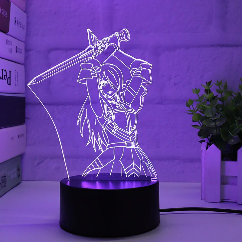 Genshin Impact 3D LED Night Lights Anime Figure Aether Lumine Hu Tao Keqing Klee Qiqi Desk Lamps Kids Kawaii Bedroom Decoration - Image 23