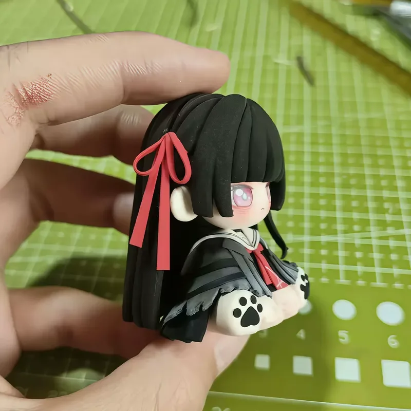 Wuthering Waves Chisa Cute Version Sitting Pose Anime Figure Model Statue Collection Desktop Decoration Ornament Toy Gift