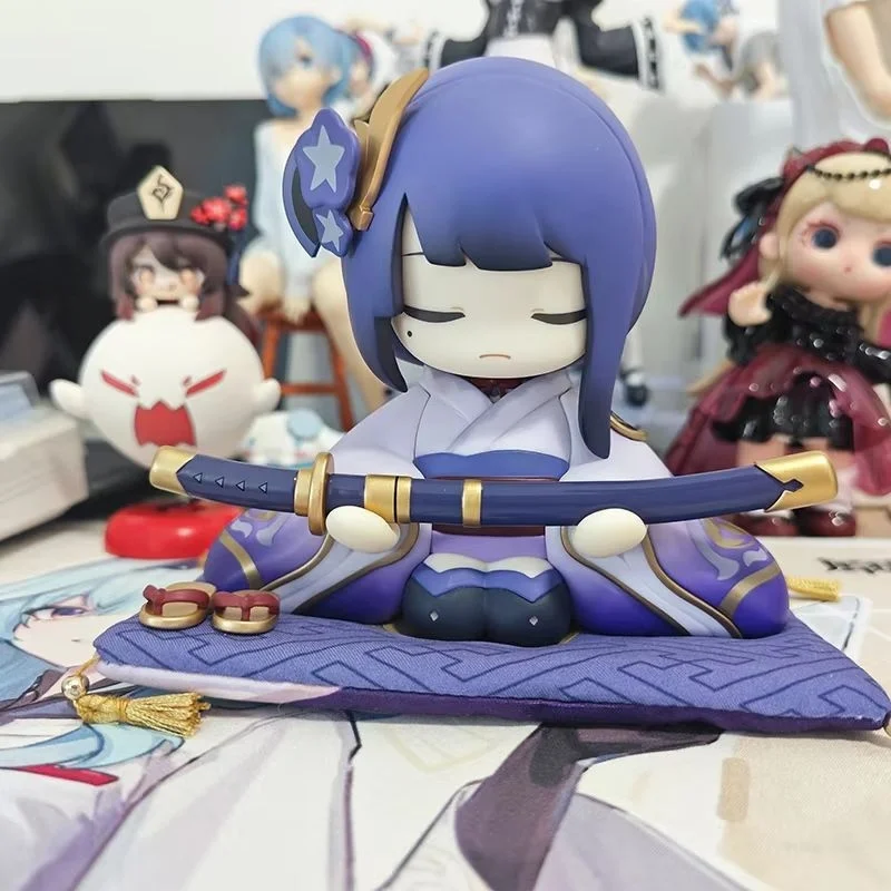 Official Anime Game Genshin Impact Raiden Shogun Kawaii Cosplay Cartoon Statue Pvc Model Kawaii Pendant Action Toy Figures Gifts - Image 5
