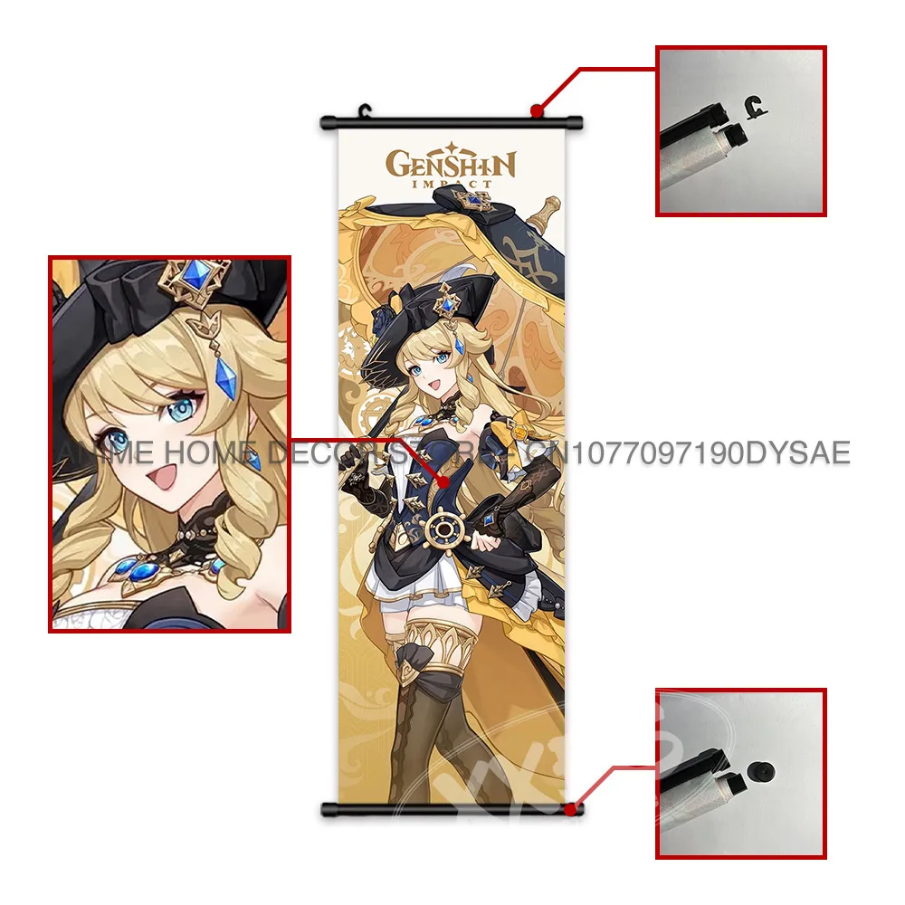 Genshin Impact Poster Arataki Itto Scroll Decorative Picture Barbara Home Decor Sucrose Wall Art Kamizato Ayato Hanging Painting - Image 6