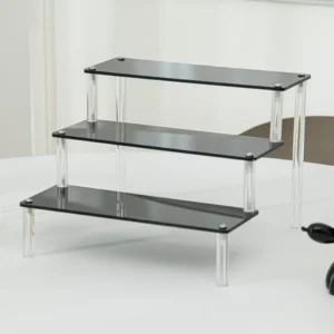 Muti-Tier Acrylic Display Stand Perfume Cupcake Display Rack Doll Display Stand Holder Clear Storage Shelf Desktop Organizer