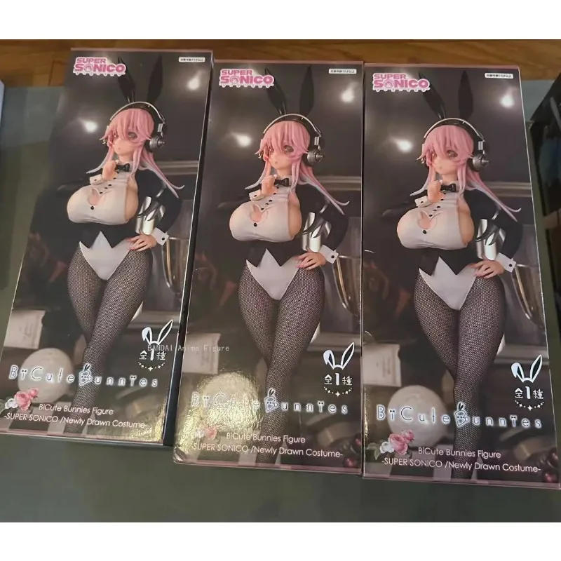 In Stock Original Genuine FuRyu 30cm Super Sonico Bicute Bunnies Figure PVC Anime Model Collectible Cute Model Toys for Gifts