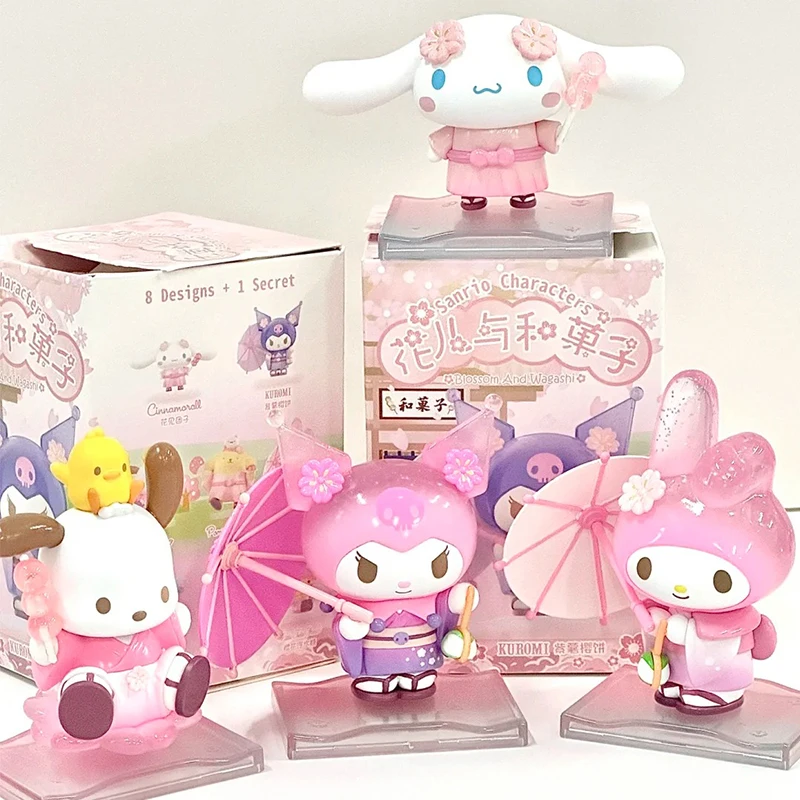 Sanrio Blossom And Wagashi Series Blind Box Cute Kuromi Cinnamoroll Melody Pocahcco Pompompurin Action Figure Suprise Bag Toys - Image 5