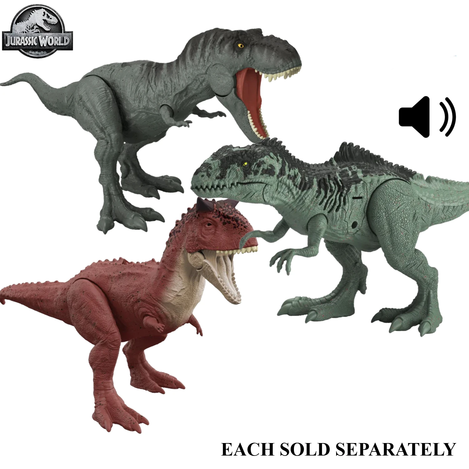 2025 New Mattel Jurassic World Dinosaur GIGANOTOSAURUS T-REX Figure Strike Chomp Action Sounds Movable Joints Toys for Boys Gift - Image 5