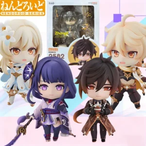 Original Box GSC In Stock Nendoroid Genshin impact Raiden Shogun Zhongli Traveler Anime Action Figure Model Toy Gift for Kids