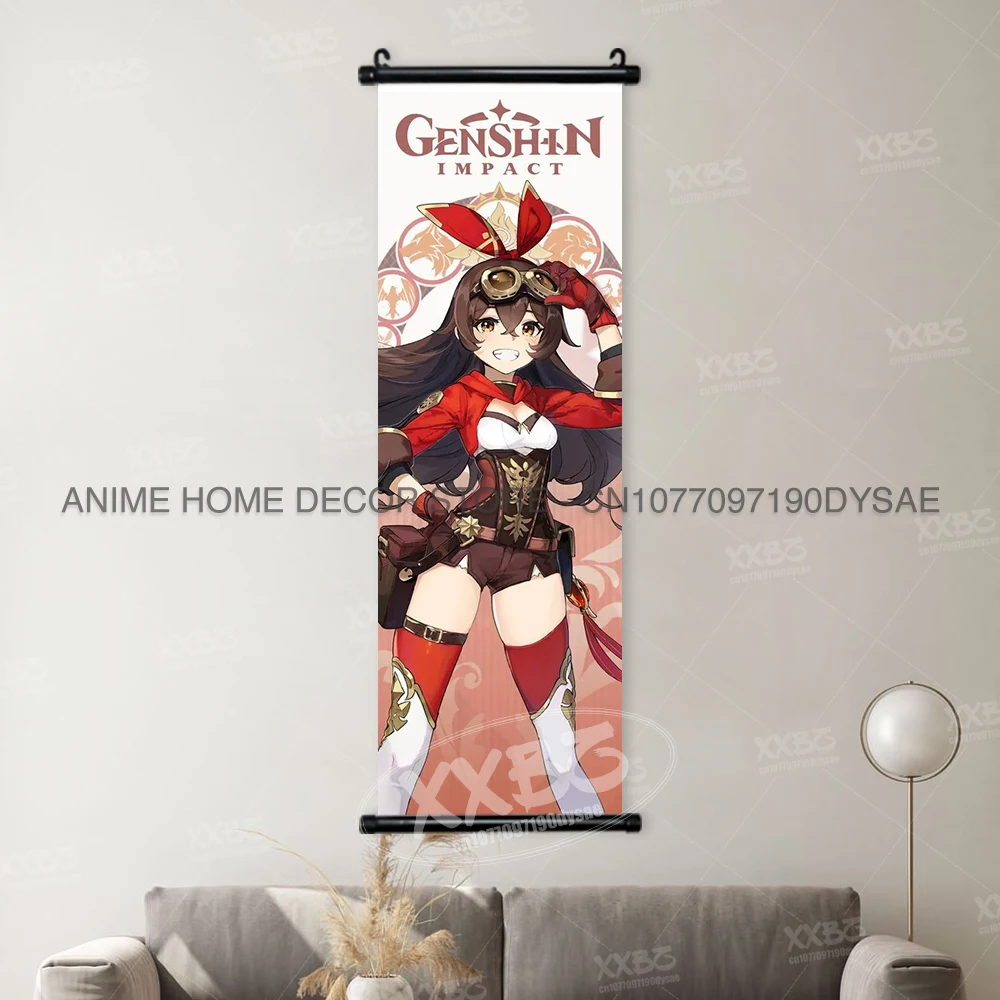 Genshin Impact Poster Arataki Itto Scroll Decorative Picture Barbara Home Decor Sucrose Wall Art Kamizato Ayato Hanging Painting - Image 29