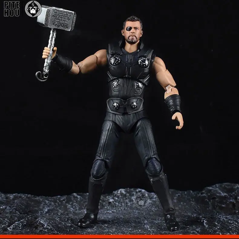 Marvel Avengers Super Hero Thor Movable Joint Weapons Set Figurine Toys Pvc Battle Form 3 Heads Collectable Decor Toy Xmas Gift - Image 4