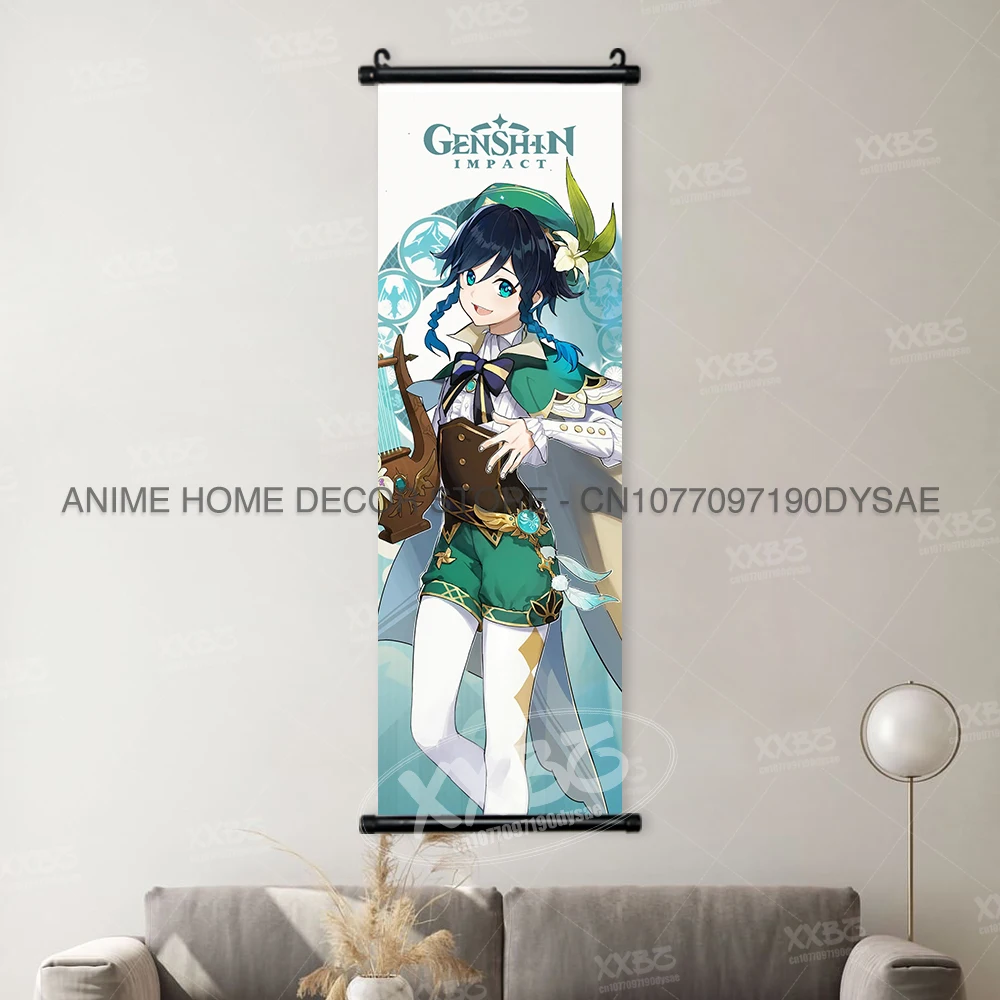 Genshin Impact Poster Arataki Itto Scroll Decorative Picture Barbara Home Decor Sucrose Wall Art Kamizato Ayato Hanging Painting - Image 30