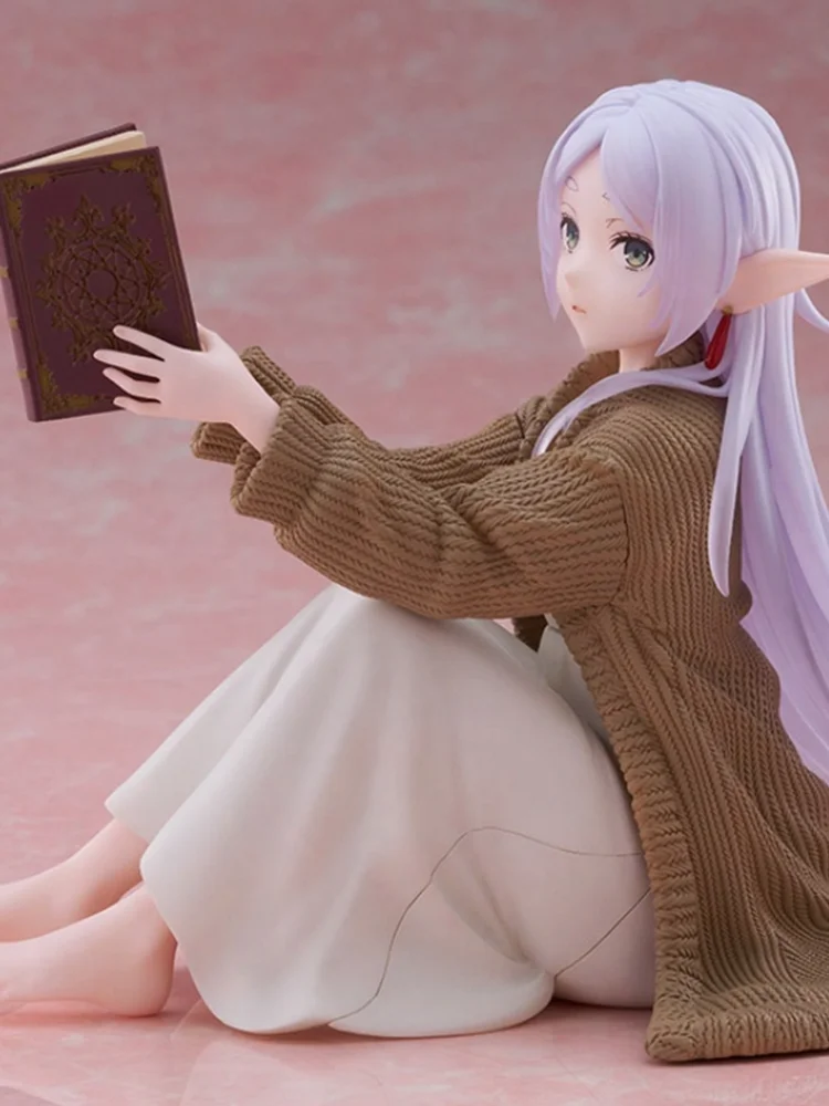 Original Genuine Taito Frieren: Beyond Journey’S End 13cm Frieren Sitting Posture Figures Collection Figures Model Toys