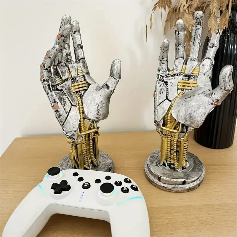 New Creative Game Controller Desktop Stand Cyberpunk Mechanical Arm Simulated Robot Hand Sculpture Mechanical Hand Staute Decor