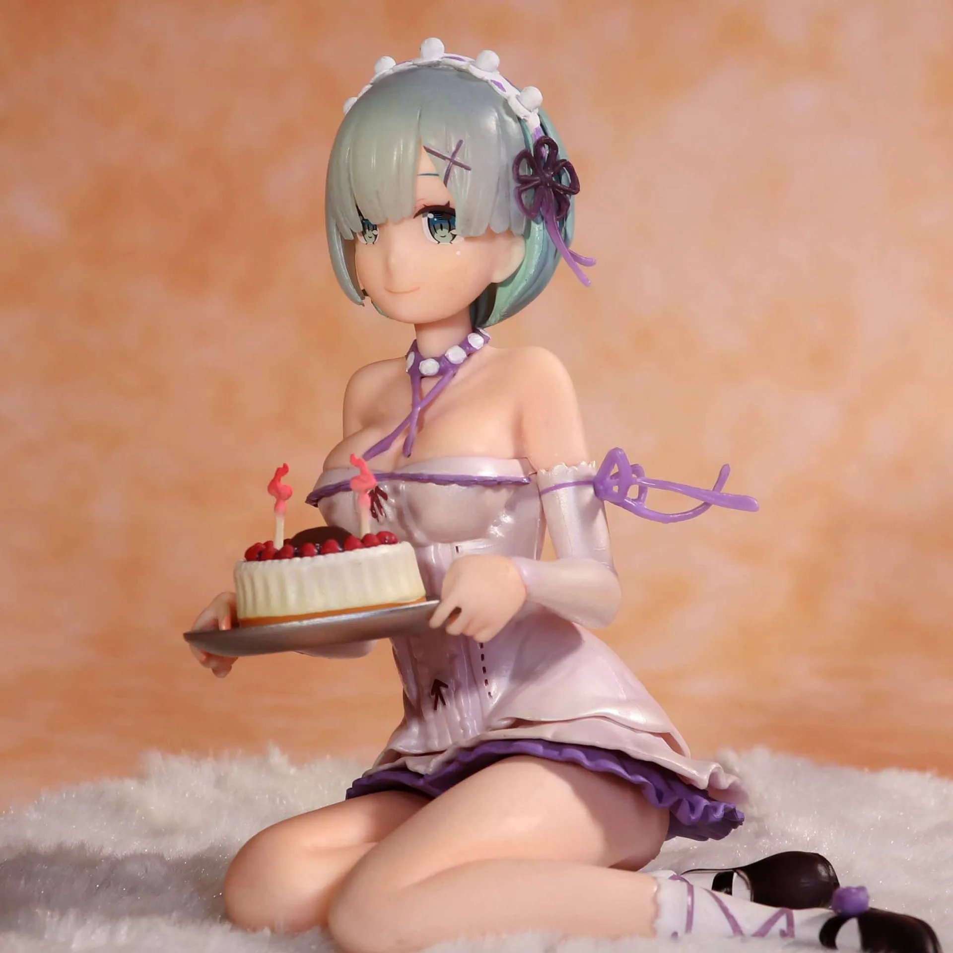 13CM Anime Re:Zero kara Hajimeru Isekai Seikatsu Rem Birthday Cake Happy Birthday Sitting Model Toy Gift Action Figure With Base - Image 4