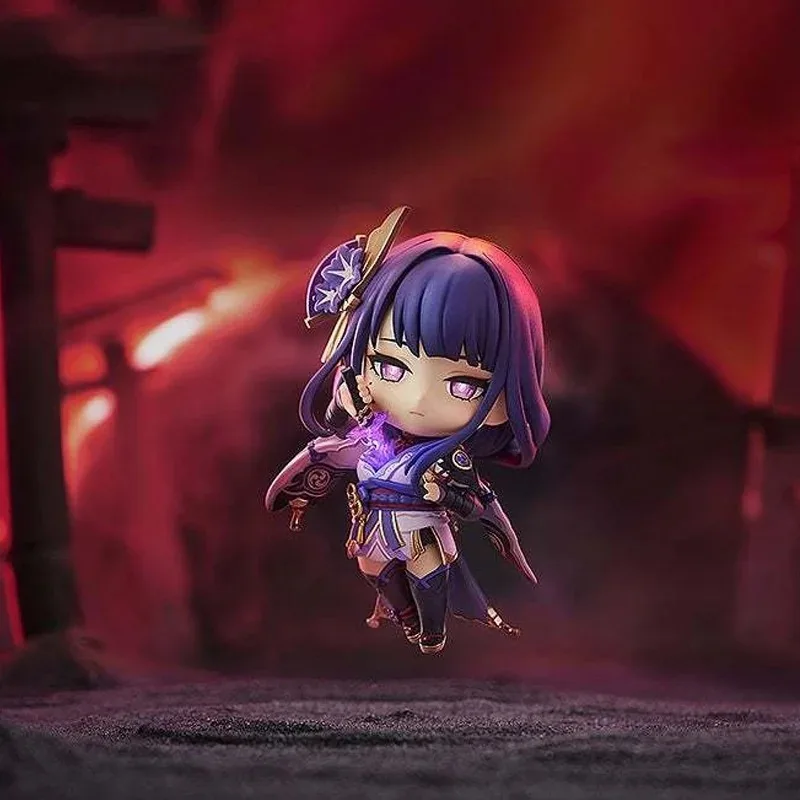 Original Box GSC In Stock Nendoroid Genshin impact Raiden Shogun Zhongli Traveler Anime Action Figure Model Toy Gift for Kids