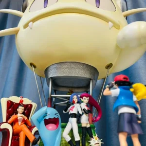 40cm Rocket Team Anime Figure Meowth Hot Air Balloon Figures Wobbuffet Figures Pvc Statue Collection Model Custom Gifts Toys