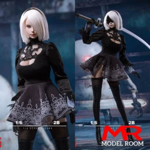 TF TOYS TF01 1/6 Scale 2B Girl Dress Head Sculpt Cosplay Clothes Props Fit 12'' TBL S10D Female Soldier Action Figure Body Dolls