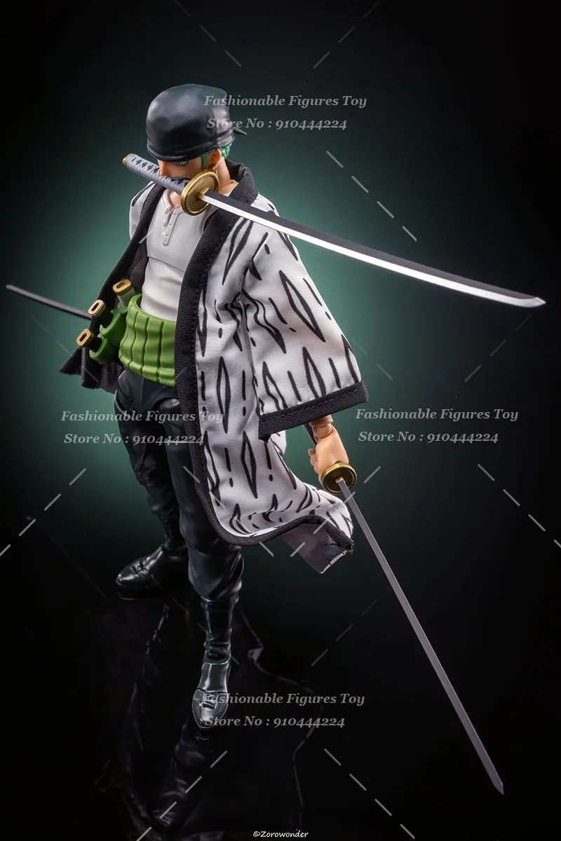 SHF 1/12 Men Soldier One Piece Samurai Zoro Alabasta Windbreaker Printed Coat Scarf With Iron Wire Fit 6Inch Action Figure Body - Image 3