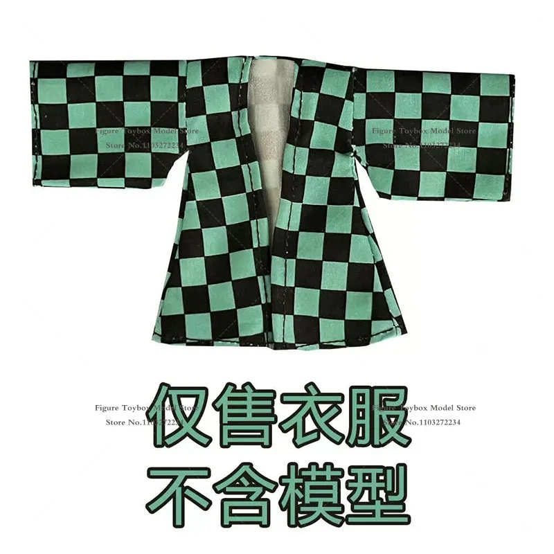 1/12 Man Figure Black Blue Plaid Coat Wire Shaped Short Windbreaker Clothes Accessory For Shf 6" Anime Kamado Tanjirou Boy Body - Image 9