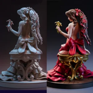 15CM Game Character 6710 Aerith 3D Print Model Unassembled Unpainted Custom Jigsaw Puzzle GK Figure Model Kit