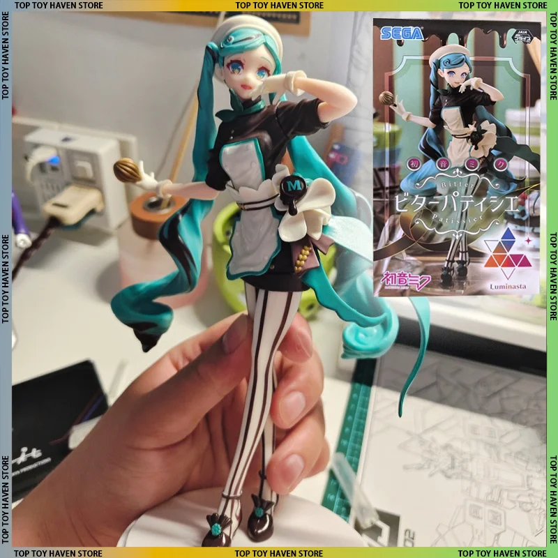 Original Hatsune Miku Figure Hatsune Miku Chocolate Pastry Chef Figure Collection Luminasta Series Ko Model Toy Gift