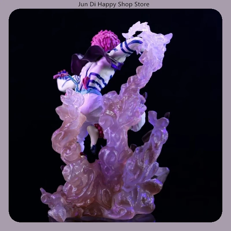 18cm Demon Slayer Upper Moon Three Akaza Battle Scene Special Effect Base Anime Figure Model Statue Desktop Decoration