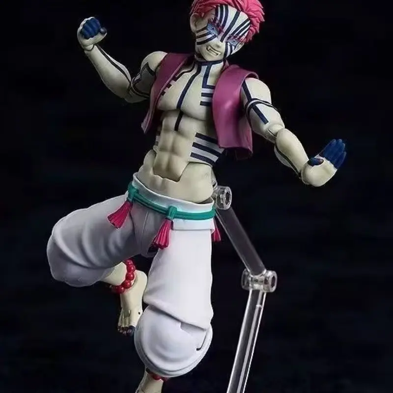 15cm Demon Slayer Akaza Articulated Action Figure Upper Moon Three Gk Model Dynamic Battle Pose Anime Collectible Gift For Fans