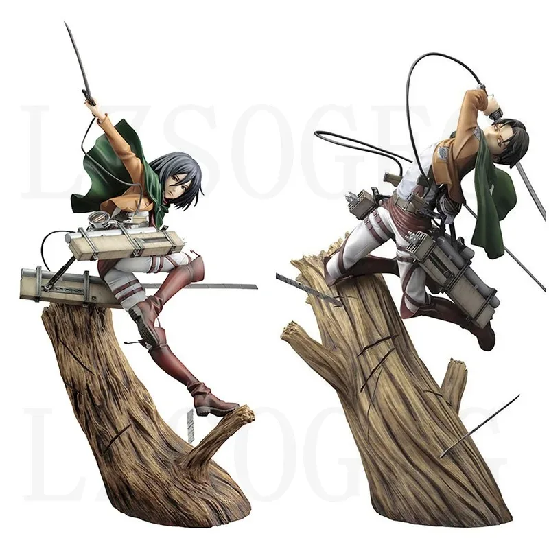 Attack on Titan Artfx J Levi Mikasa Ackerman Renewal Package Ver. PVC Action Figure Anime Figure Model Toys Collection Doll Gift
