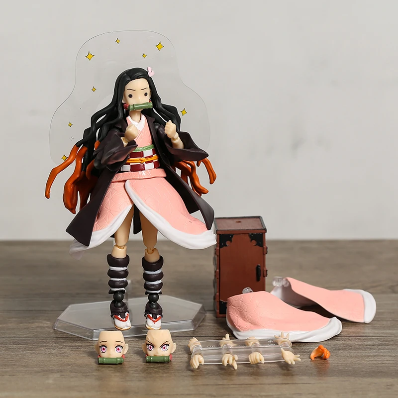 Pop Anime Demon Slayer Kamado Nezuko Figma Tanjiro Zenitsu 14CM PVC Action Figure Movable Model Toy Collectible Toy Decoration - Image 4