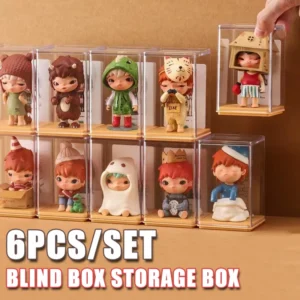 6pcs Blind Box Storage Display Rack Organizer Box Acrylic Bubble Cabinet Handmade Dustproof Desktop Storage Box home Organizer