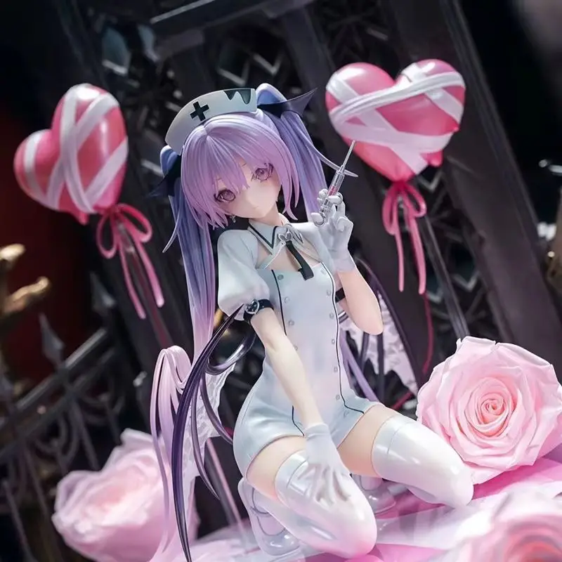 【In Stock】 Cute Little Devil Nurse Eve GK Figure Anime Figure Desktop Decoration 2D Beautiful Girl Model Toy Gift For Anime Fans