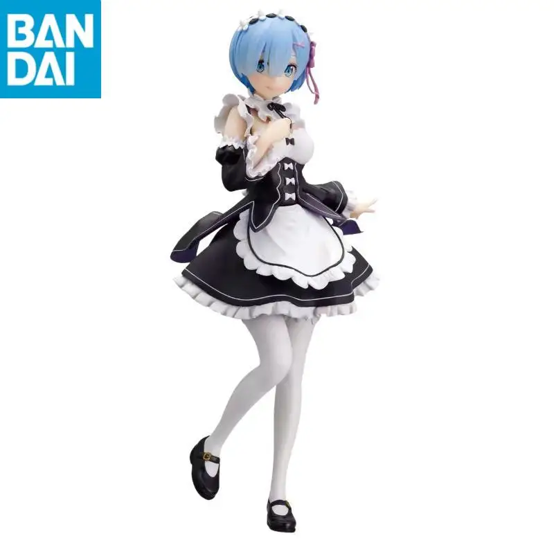Original Bandai Namco Banpresto Re Zero-Starting Life In Another World Glitter Glamours Rem Maid Ver. PVC 24Cm Figures Model Toy