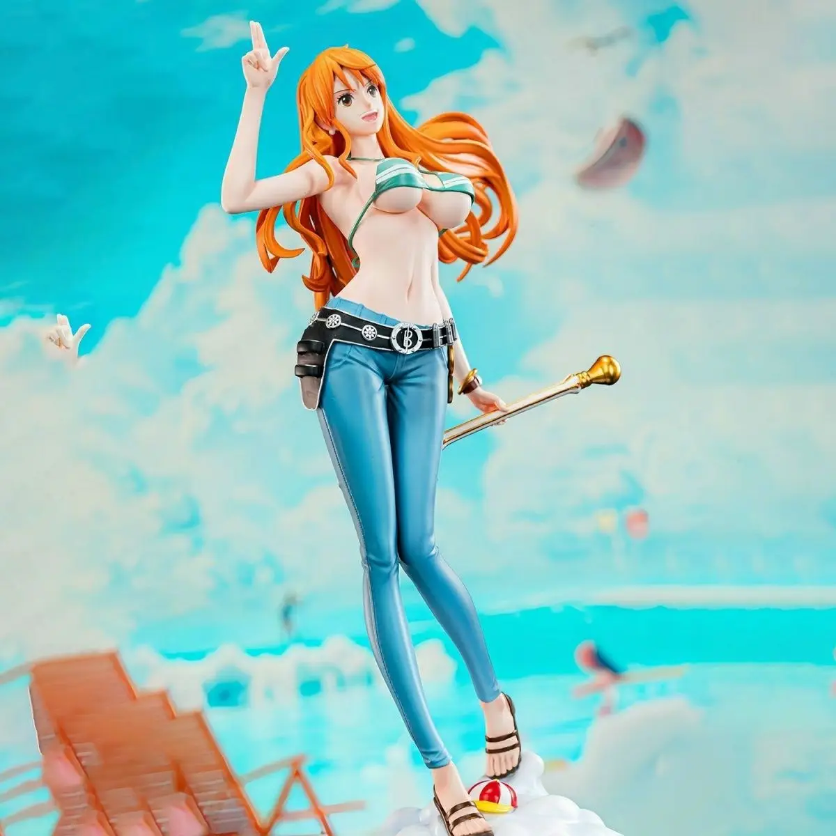IN STOCK C2 TOYS 22cm ONE PIECE Anime Figures Nami Figures Two years later the Straw Hat Troupe Figures PVC Statue Gifts Toys