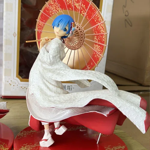 28cm ReZERO Starting Life in Another World Rem Ram Wedding Dress Anime Handmade Action Figures Desktop Case Decoration Ornament - Image 5