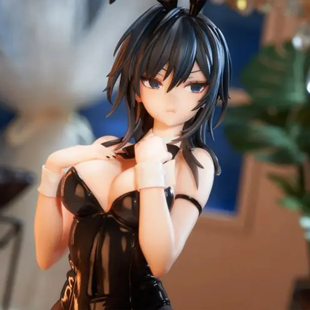 Anime Figure Black Bunny Yokoyama Ishimi 17cm Kneeling PVC Statue Collectible Model Gift for Christmas Present