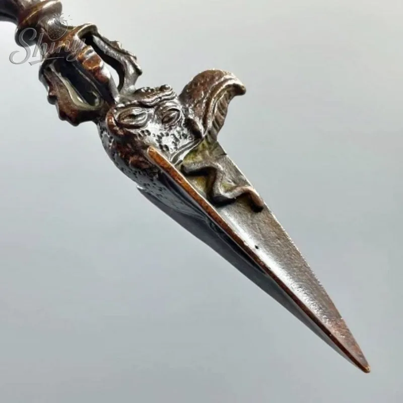 Tibetan Nepalese Three-Sided Phurba Vajra Prong Demon Subduing Pestle Feng Shui Ornament Hanging Decor