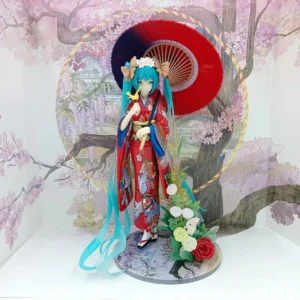 NEW bOXED Anime Hatsune Miku kimono Umbrella Beautiful girl series PVC Action figure Model toys Ornaments fans gifts