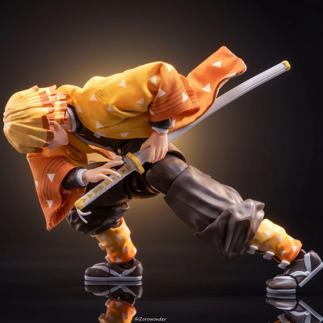 Demon Slayer Shf Anime Handmade Agatsuma Zenitsu Cloak kimono and feather weaving Built In Iron Wire Is Suitable for 1/12 Toy - Image 3
