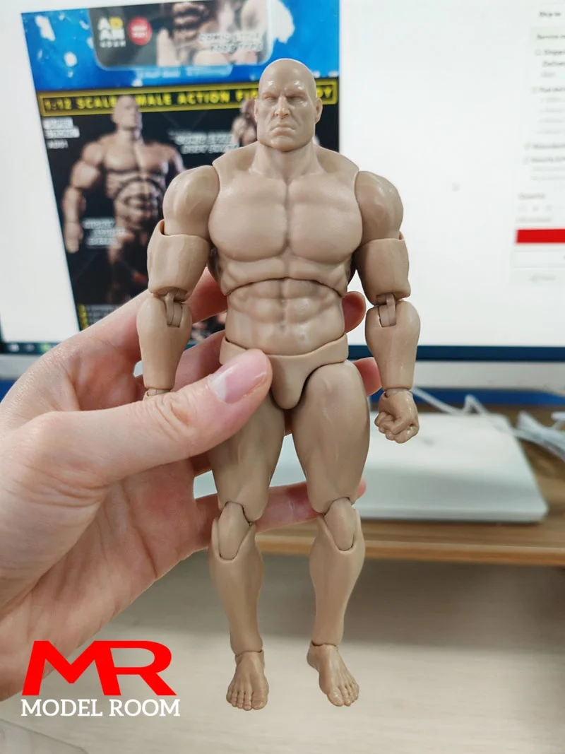 MUFF TOYS ADAM 1/12 Scale Male Strong Muscle Joint Body 6” Super Flexible Comic Soldier Action Figure Articulated Body Doll