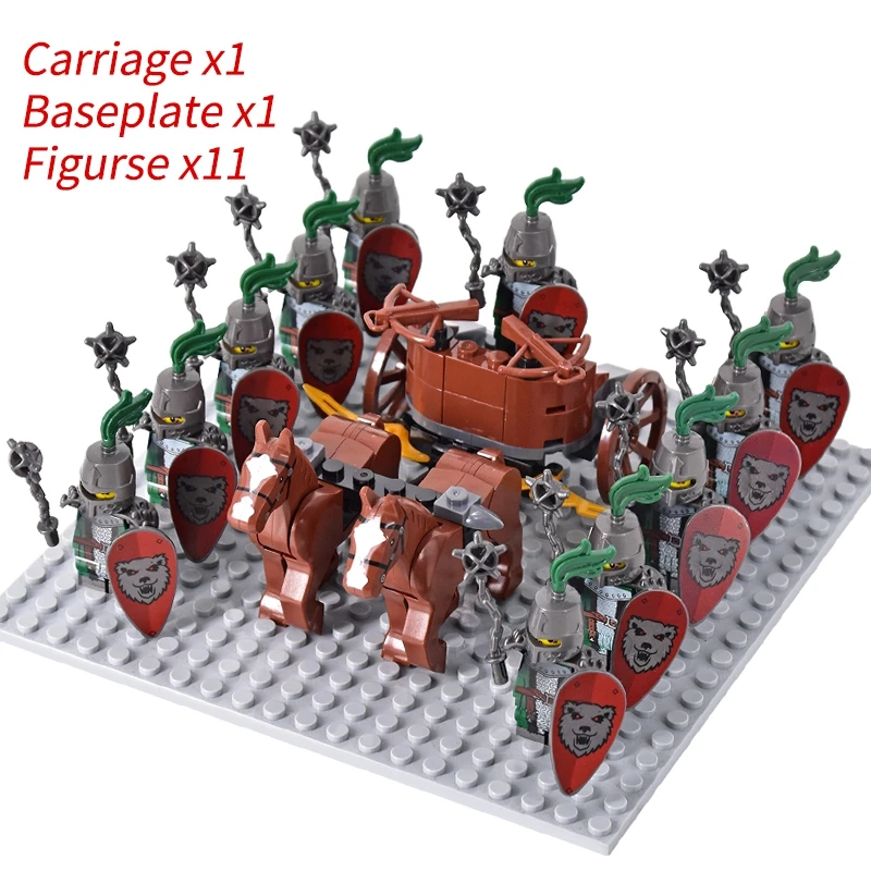 Medieval Knights mini Action Figures Building Blocks Roman Chariot Carriage Soldier War Horse Bricks Toys for Children Gift - Image 12