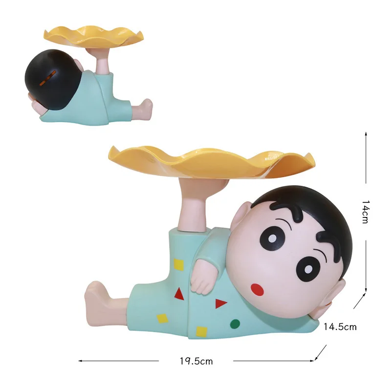 Crayon Shin Chan Strage Tray Anime Toys Crayon Shin Coin Storage Box Key Pallet Tray Shin-chan Figure Ornament Desk Accessories