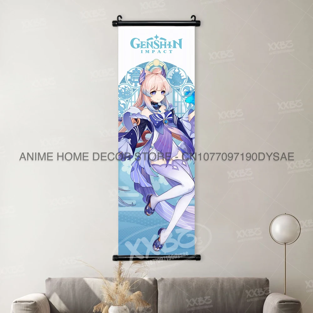 Genshin Impact Poster Arataki Itto Scroll Decorative Picture Barbara Home Decor Sucrose Wall Art Kamizato Ayato Hanging Painting - Image 27