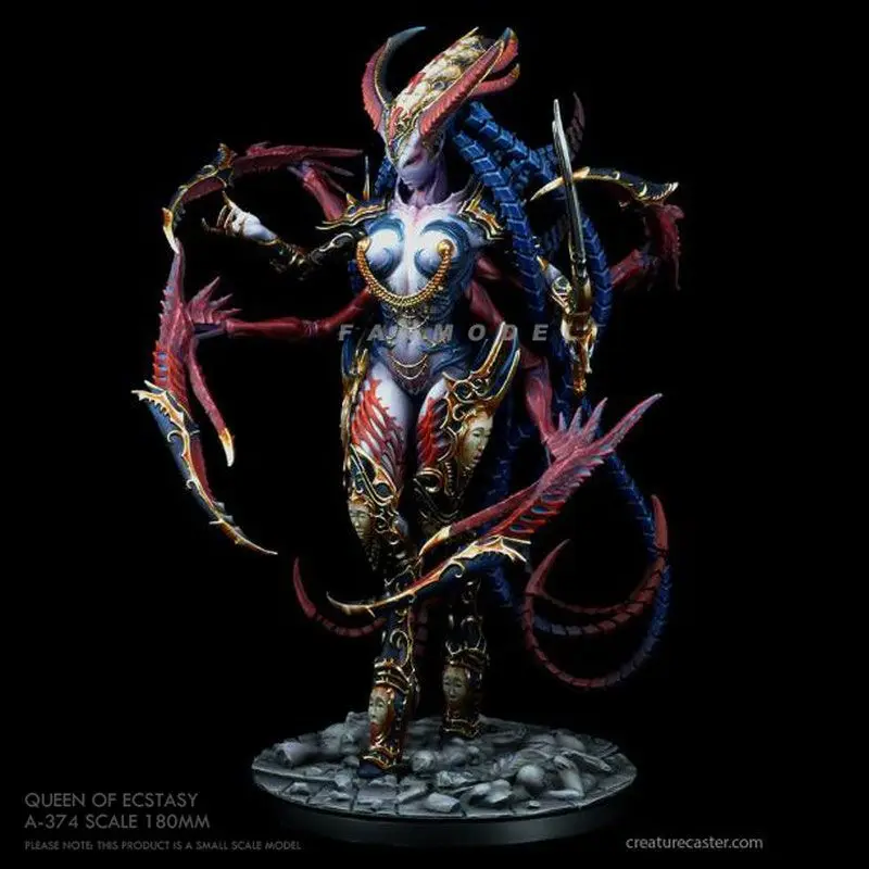 180mm Demon Mother Resin Soldier White Model Resin Figures Model Warrior 3D Printing Unassembled Unpainted Self-assembly Craft