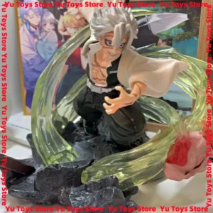 New 23cm Demon Slayer Gk Shinazugawa Sanemi Battle Scene Glowing Kimetsu No Yaiba Pvc Action Limited Edition Gk In Stock