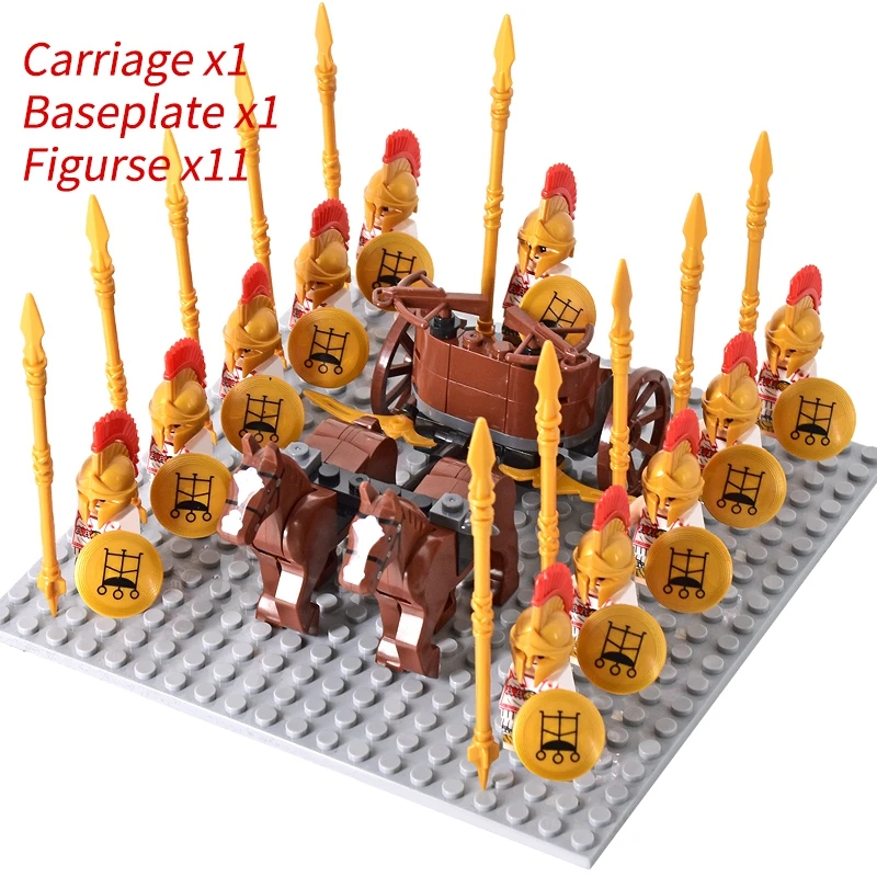 Medieval Knights mini Action Figures Building Blocks Roman Chariot Carriage Soldier War Horse Bricks Toys for Children Gift - Image 18