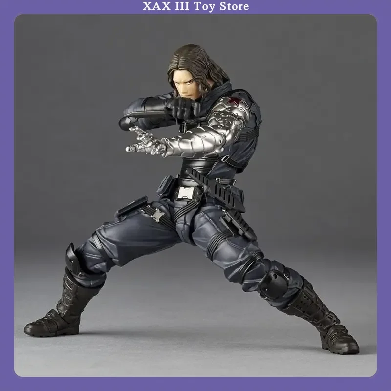 New Kaiyodo Winter Soldier Revoltech Amazing Yamaguchi Bucky Barnes Captain America Anime Action Figures Movable Collectible Toy