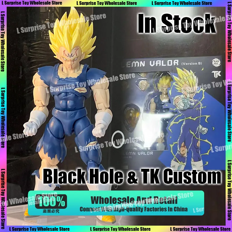 Black Hole TK Custom Dragon Ball Z SHF Super Saiyan Majin Vegeta Battle Damage Full Power Anime Action Figures Models Gifts Toys
