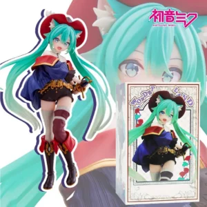 Hatsune Miku Puss In Boots Fairy Tale Wonderland 19cm Pvc Action Figure Anime Figurine Kawaii Girl Toy Gift For Anime Fans Desk