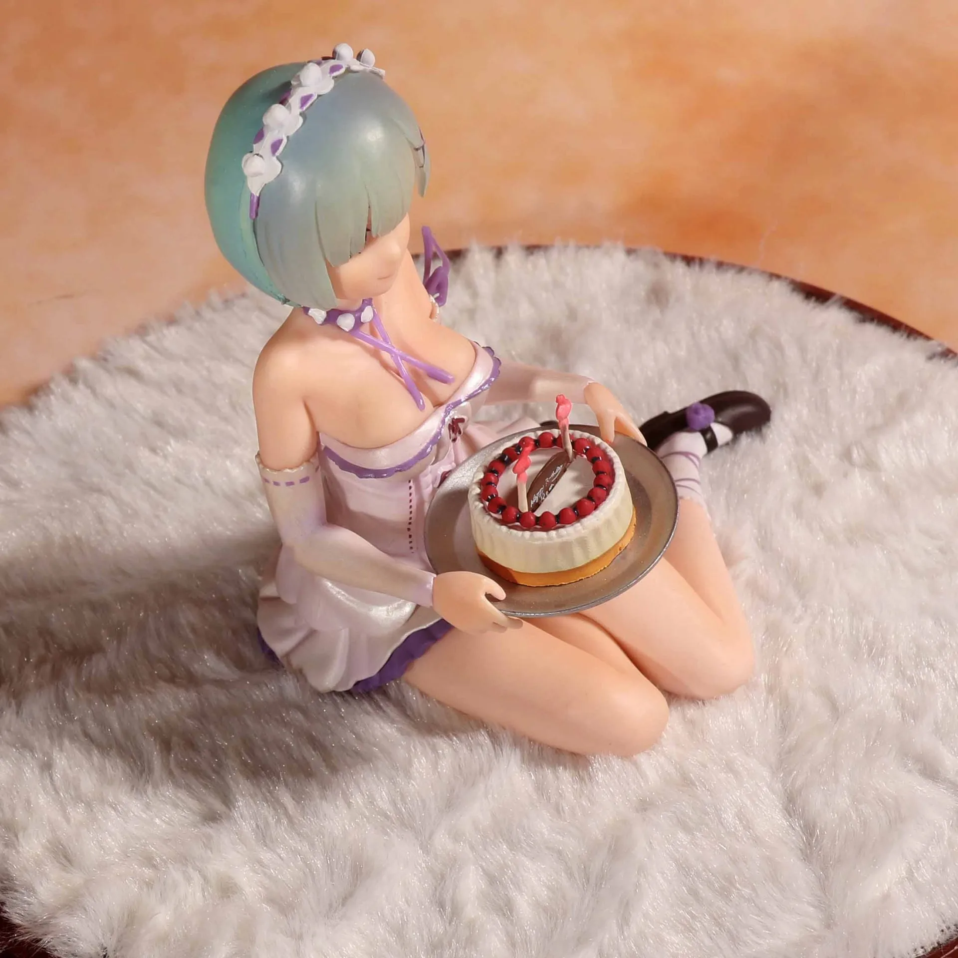 13CM Anime Re:Zero kara Hajimeru Isekai Seikatsu Rem Birthday Cake Happy Birthday Sitting Model Toy Gift Action Figure With Base - Image 3