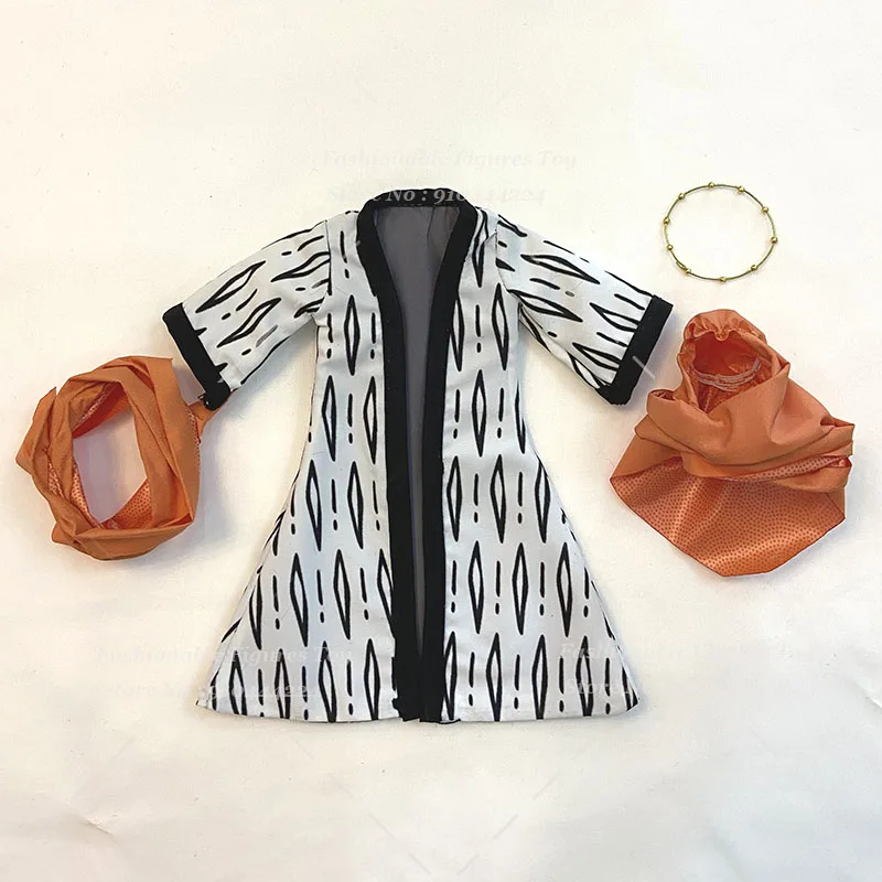 SHF 1/12 Men Soldier One Piece Samurai Zoro Alabasta Windbreaker Printed Coat Scarf With Iron Wire Fit 6Inch Action Figure Body - Image 8