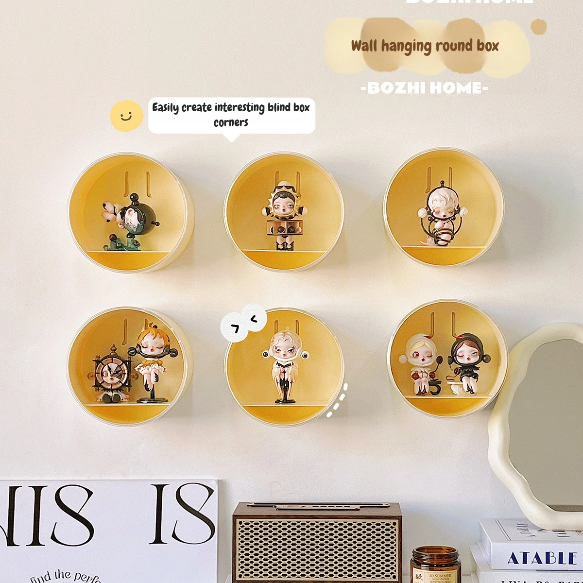 Wall-Mounted No-Drill Acrylic Display Case for Collectibles Transparent Dustproof Organizer for Blind Box Toys and Figurines