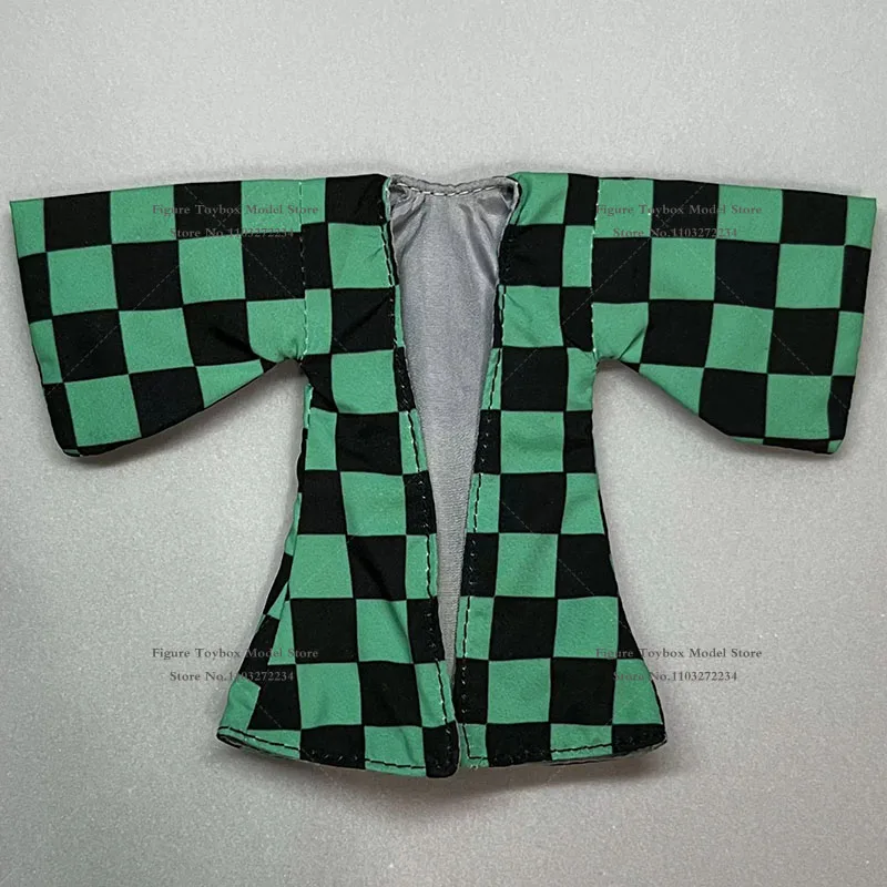 1/12 Man Figure Black Blue Plaid Coat Wire Shaped Short Windbreaker Clothes Accessory For Shf 6" Anime Kamado Tanjirou Boy Body - Image 8